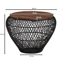 Stolik kawowy WOHNLING 60 cm drewno mango