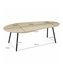 Stolik kawowy WOHNLING 122 cm drewno mango