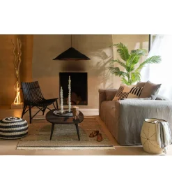 Stolik kawowy ZAMBIA 120 cm drewno teak czarny
