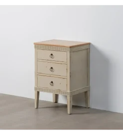 Stolik nocny ALIEY 72 cm drewno jodła kremowy
