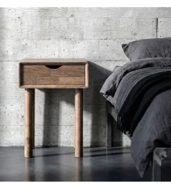 Stolik nocny AMY 55 cm drewno kauczuk