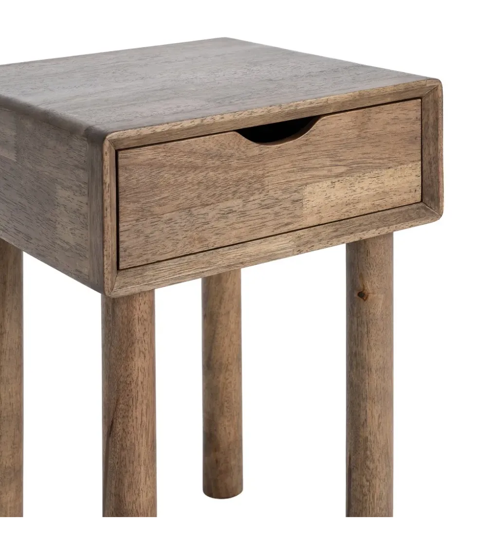 Stolik nocny AMY 55 cm drewno kauczuk
