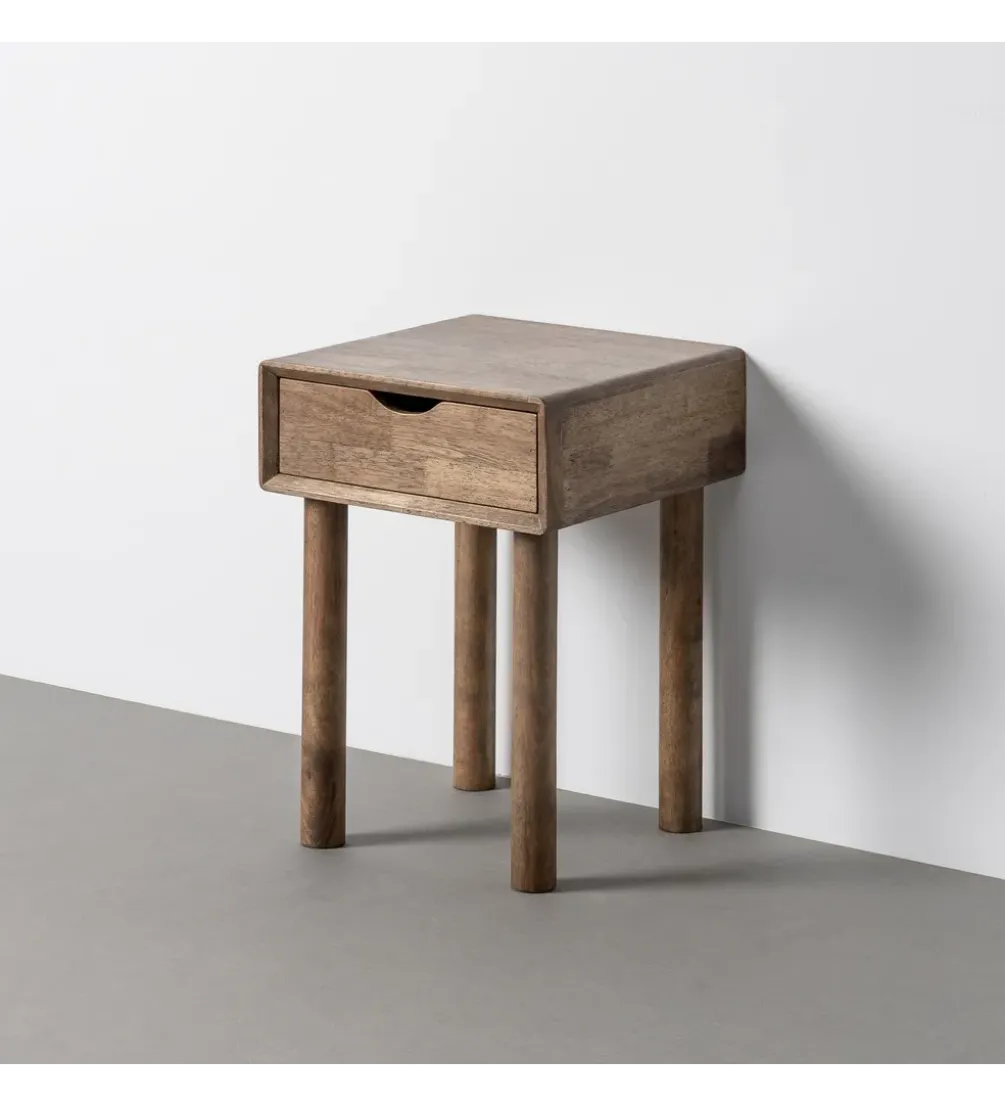 Stolik nocny AMY 55 cm drewno kauczuk