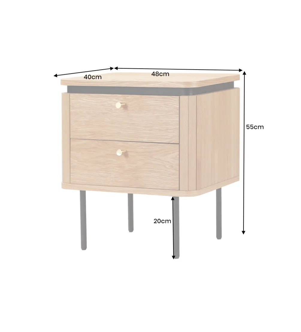 Stolik nocny ATELIER 55 cm kolor dębu