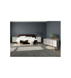 Stolik nocny CARINO 50 cm srebrna