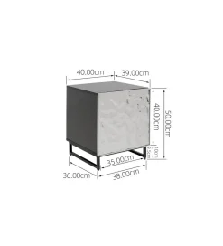 Stolik nocny CARINO 50 cm srebrna