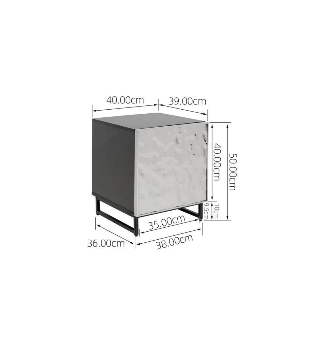 Stolik nocny CARINO 50 cm srebrna