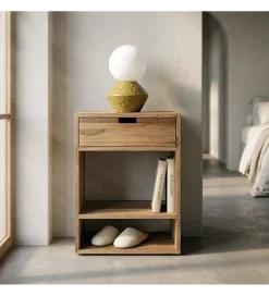 Stolik nocny KURAN 60 cm drewno teak