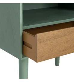 Stolik nocny MESTARONY 50 cm naturalna zielony półka otwarta