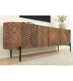 Stolik pod TV ADLON 160 cm drewno mango wzór 3D