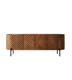 Stolik pod TV ADLON 160 cm drewno mango wzór 3D
