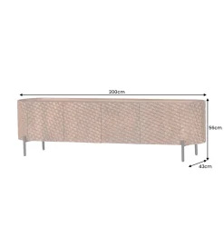 Stolik pod TV ADLON 200 cm drewno mango wzór 3D