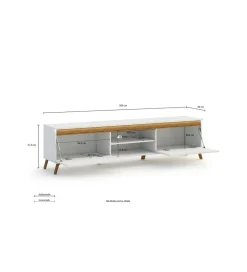 Stolik pod TV ALADYN 200 cm biały