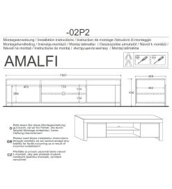 Stolik Pod TV AMALFI 190 Cm Biały