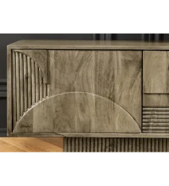 Stolik pod TV ART DECO 200 cm drewno mango szary