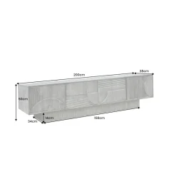Stolik pod TV ART DECO 200 cm drewno mango szary