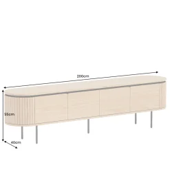 Stolik pod TV ATELIER 200 cm kolor naturalnego dębu
