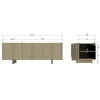 Stolik pod TV BASU 152 cm drewno sosny moss