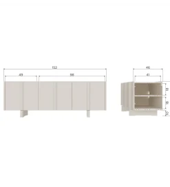 Stolik pod TV BASU 152 cm drewno sosny dust