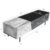 Stolik pod TV BONNA 150 cm czarna z optyką białego marmuru