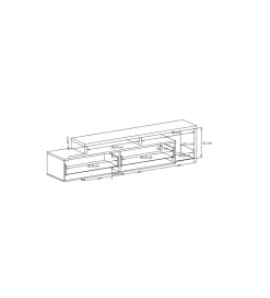 Stolik pod TV BOTA 219 cm czarny