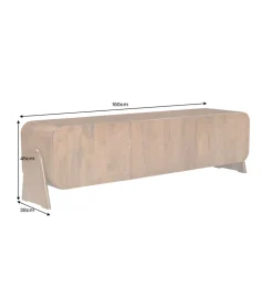 Stolik pod TV BRASIL 160 cm drewno mango brązowy