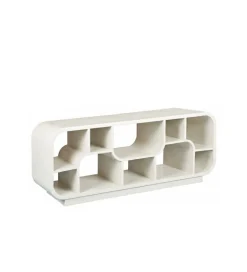 Stolik pod TV BRIX MORGAN 130 cm drewno mango biała