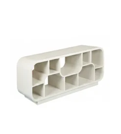 Stolik pod TV BRIX MORGAN 130 cm drewno mango biała