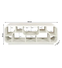 Stolik pod TV BRIX MORGAN 130 cm drewno mango biała