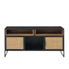Stolik pod TV CANE PANE 122 cm czarno naturalna