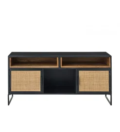Stolik pod TV CANE PANE 122 cm czarno naturalna