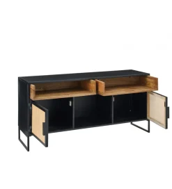 Stolik pod TV CANE PANE 122 cm czarno naturalna