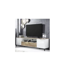 Stolik pod TV CASABLANCA 180 cm biały Z Dodatkiem Klon Pero