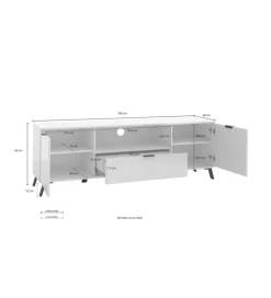 Stolik pod TV CASABLANCA 180 cm biały Z Dodatkiem Klon Pero