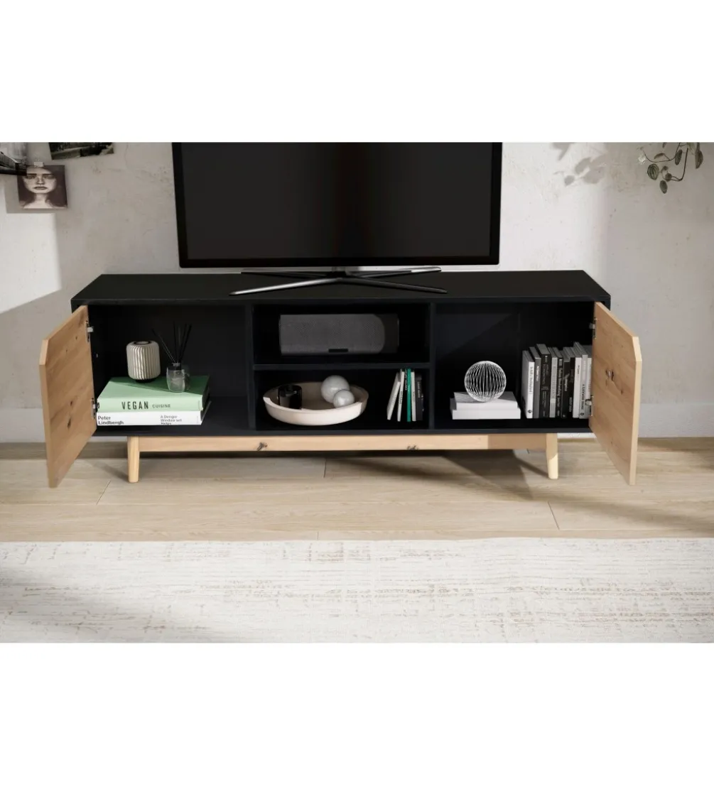 Stolik pod TV CYRUS 150 cm czarny