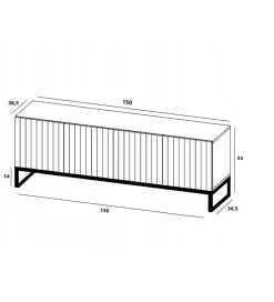 Stolik pod Tv ELPIS 150 cm czarny