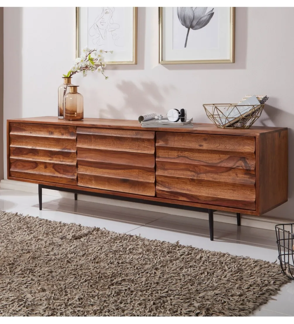 Stolik pod TV ESTELI 147 cm drewno sheesham