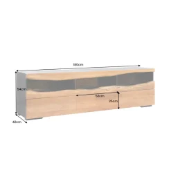 Stolik pod TV GRAND ACACIA 180 cm drewno akcja LED