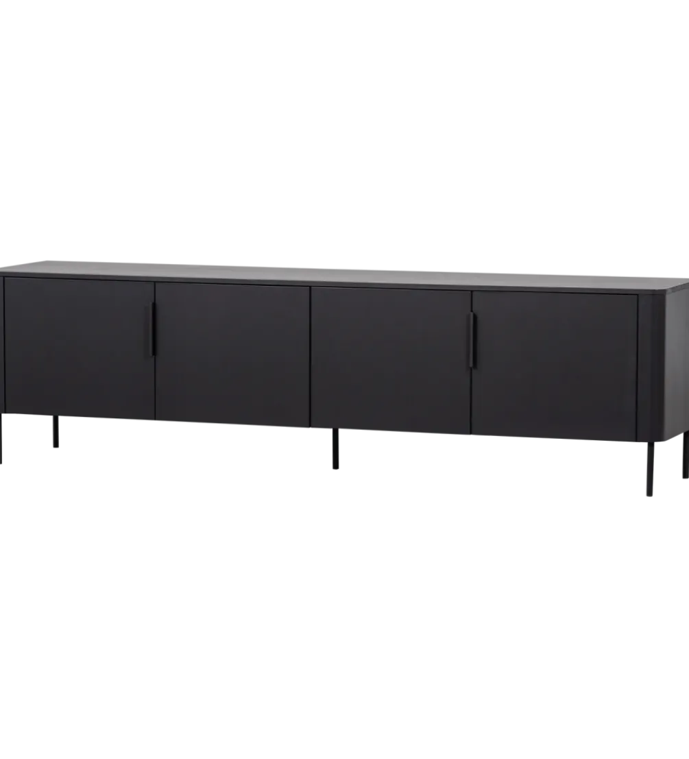 Stolik pod TV GUNNAR 200 cm czarny mat