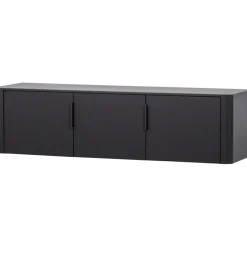 Stolik pod TV GUNNAR 154 cm drewno sosny czarny mat