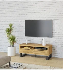 Stolik pod Tv Halle 124 cm w optyce dąb wotan