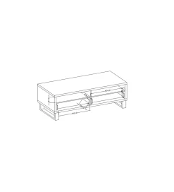 Stolik pod Tv Halle 124 cm w optyce dąb wotan