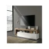 Stolik pod Tv HAMBURG 184 cm biała z dodatkiem dąb Mercure