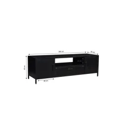 Stolik pod TV KALIA 160 cm czarny