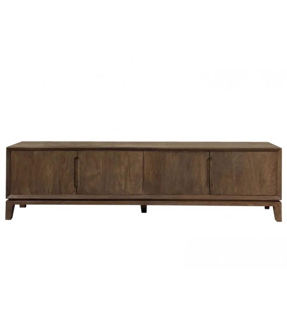 Stolik pod TV KORTE 210 cm drewno mango brąz