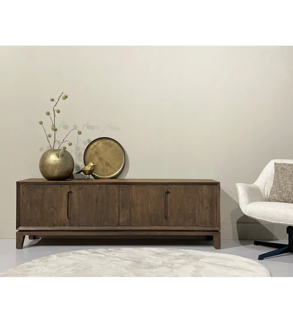 Stolik pod TV KORTE 170 cm drewno mango brąz