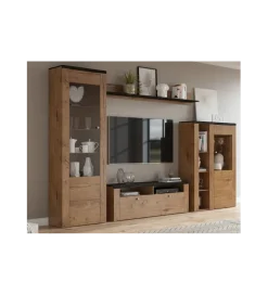 Stolik pod TV LARONA 140 cm o wybarwieniu dąb lefkas z kolorem touchwood