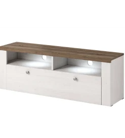 Stolik pod TV LARONA 140 cm o wybarwieniu Sonoma Trufel z kolorem Sibiu Larche