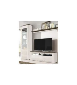 Stolik pod TV LARONA 140 cm o wybarwieniu Sonoma Trufel z kolorem Sibiu Larche