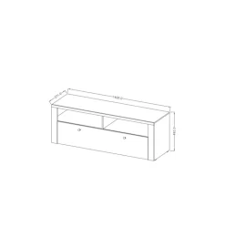 Stolik pod TV LARONA 140 cm o wybarwieniu Sonoma Trufel z kolorem Sibiu Larche